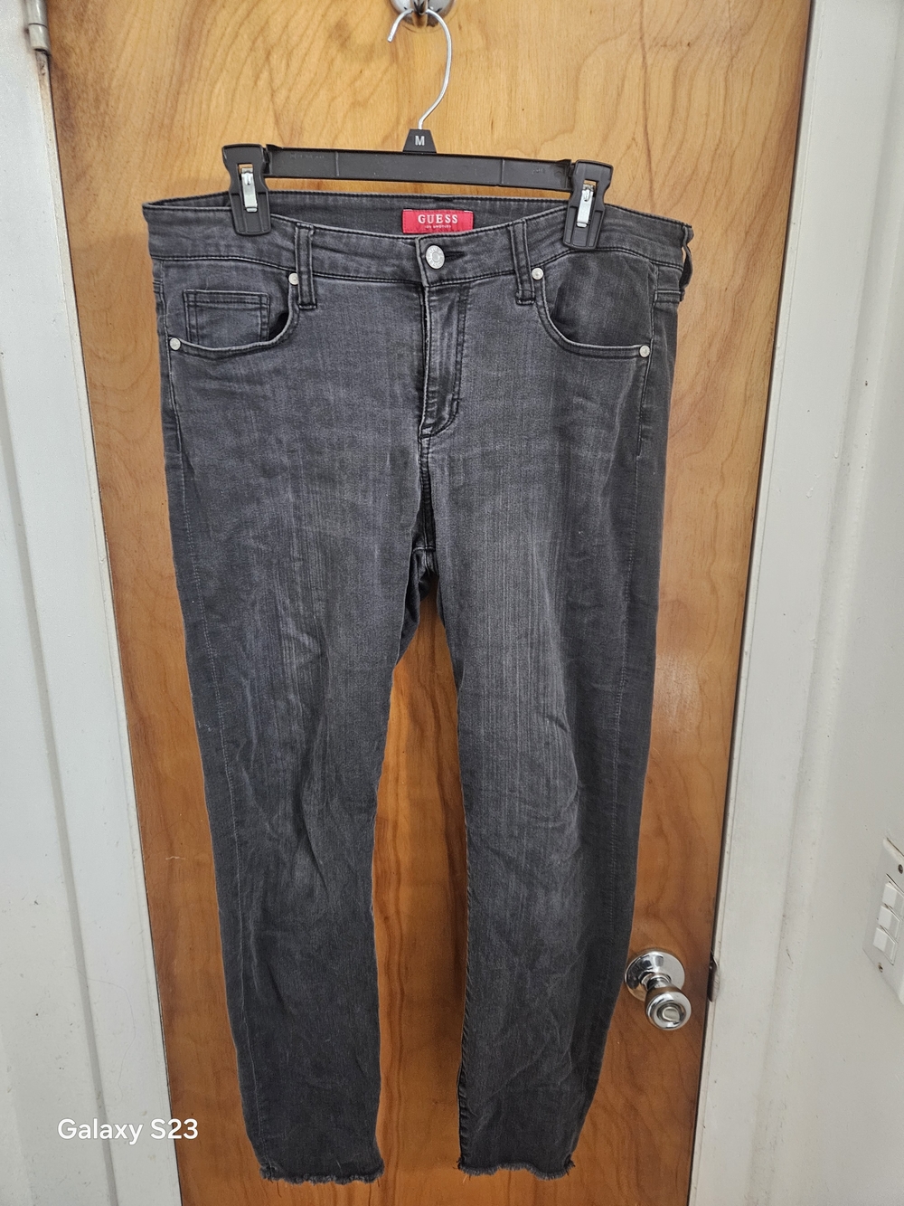 Guess Women’s Slim Straight Jeans in Charcoal Gray
